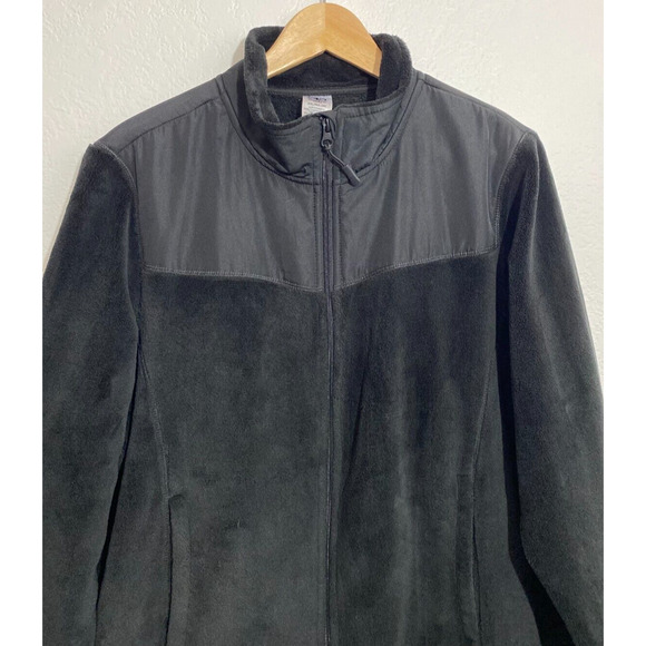 Athletic Works Size 2XL Men Black Fleece Jacket Lightweight Zip Up Long Sleeve - Picture 2 of 11